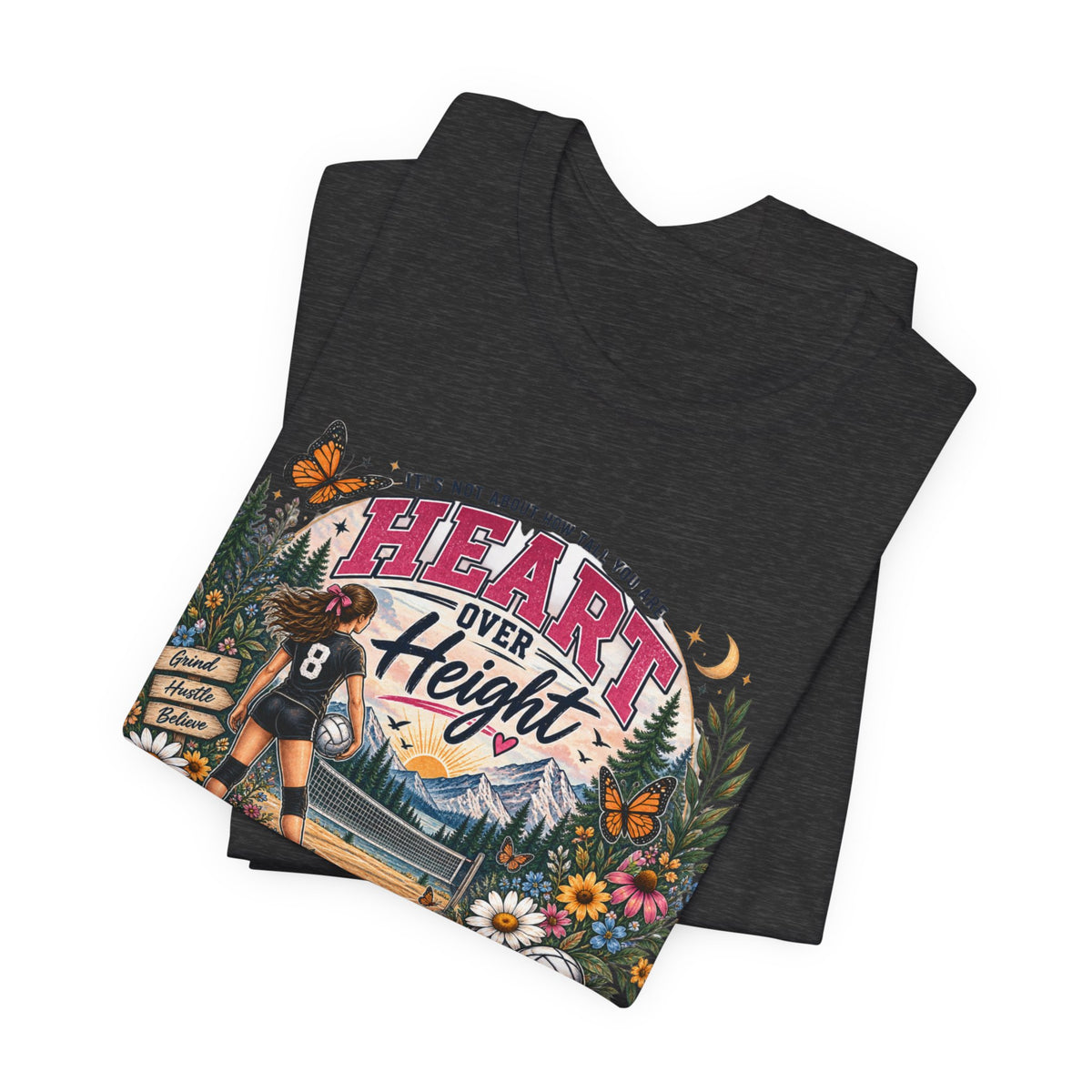 Heart Over Height Soccer T‑Shirt — Inspirational Women’s Soccer Tee