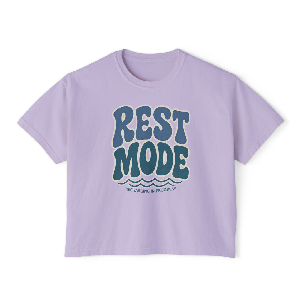 Rest Mode Women's Boxy Tee — Relaxed Graphic T-Shirt