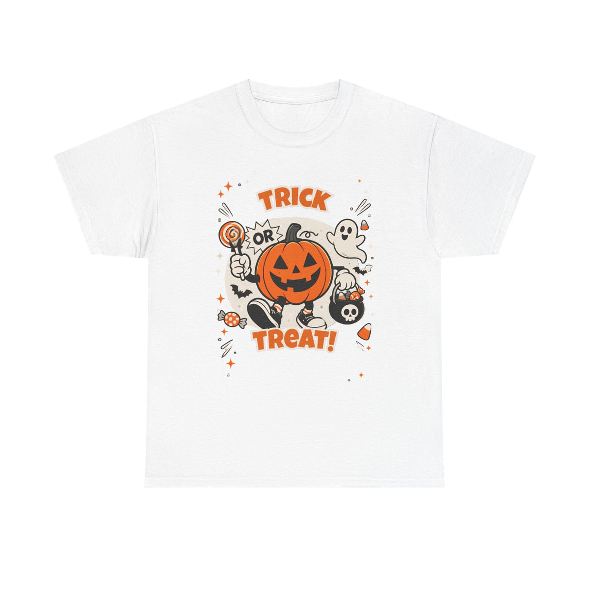 Halloween Trick or Treat T-Shirt — Cute Jack-o'-Lantern & Ghosts Tee