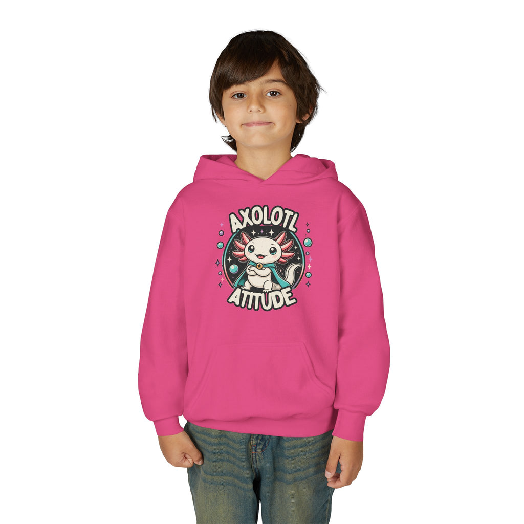 Axolotl Attitude Youth Hoodie — Cute Axolotl Kids Pullover