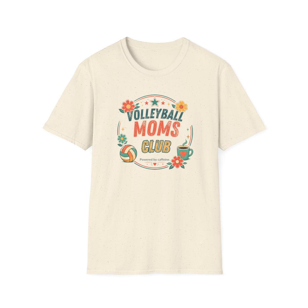 Volleyball Mom T-Shirt — Retro Sun & Net Graphic Tee
