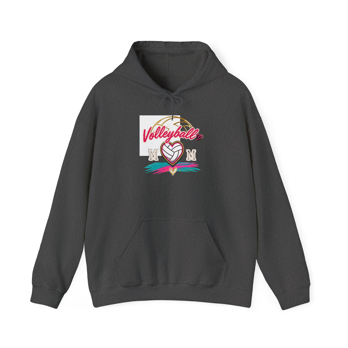 Volleyball Heart Hoodie – Personalized Last Name Back Print