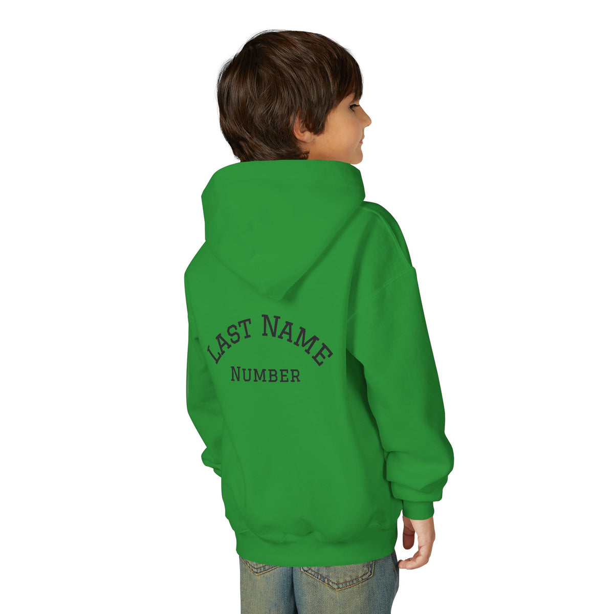 Youth Hoodie - "Game Day Heat" Football Personalized Back Name & Number
