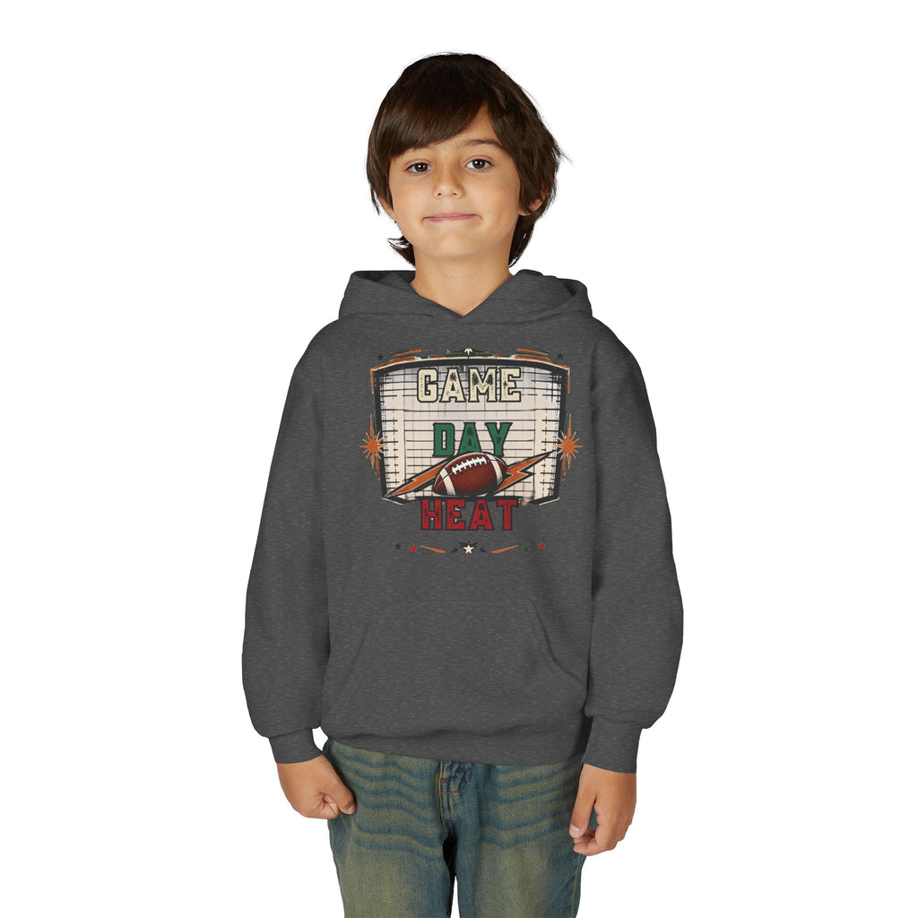 Youth Hoodie - "Game Day Heat" Football Personalized Back Name & Number
