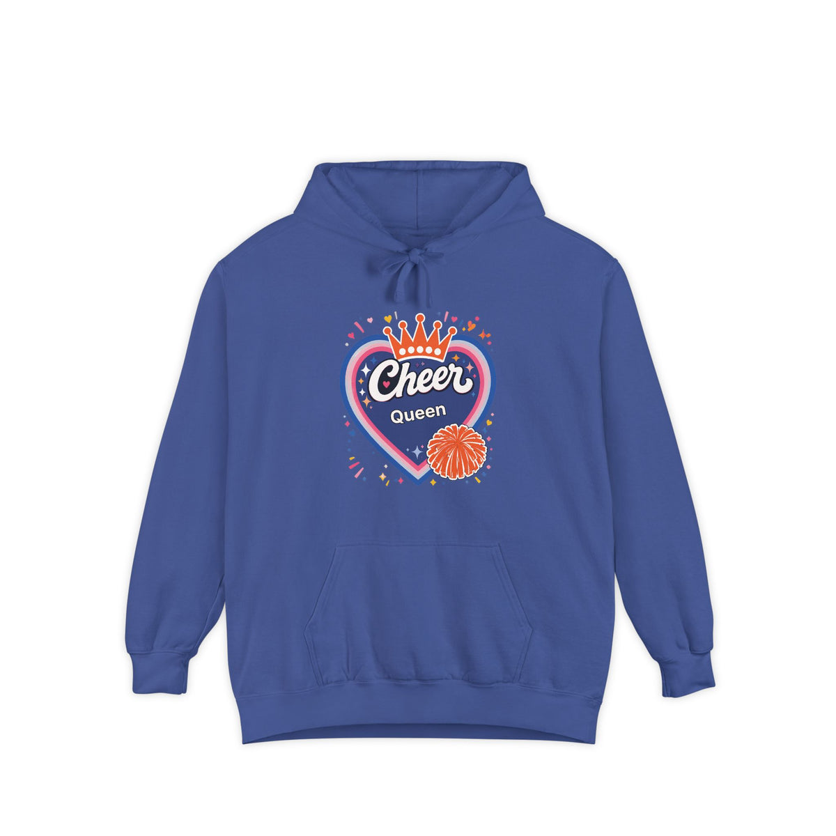 Cheer Captain Heart Hoodie — Pom Pom Crown Graphic Hoodie