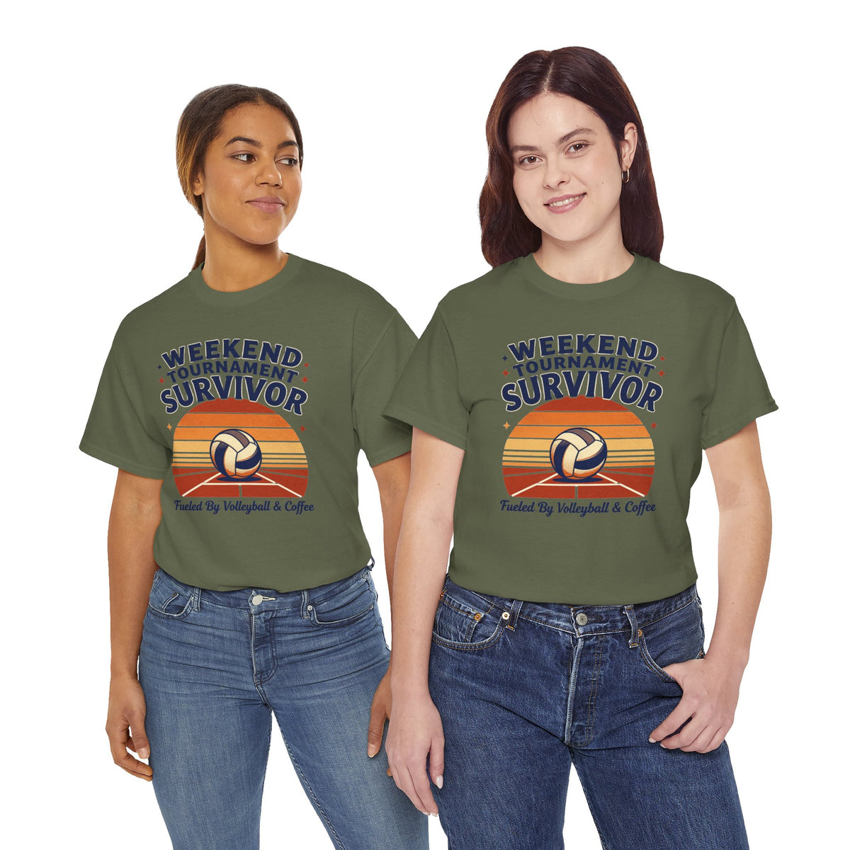 Weekend Tournament Survivor Volleyball Tee — Fueled by Volleyball & Coffee