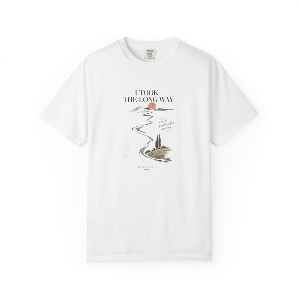 Vintage Roadmap T‑Shirt — "This Is The Long Way" Scenic Route Graphic