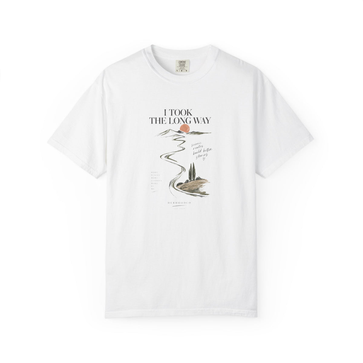 Vintage Roadmap T‑Shirt — "This Is The Long Way" Scenic Route Graphic