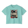 Fai Rumore Graphic Boxy Tee - Vintage Rock Guitar & Vinyl Shirt