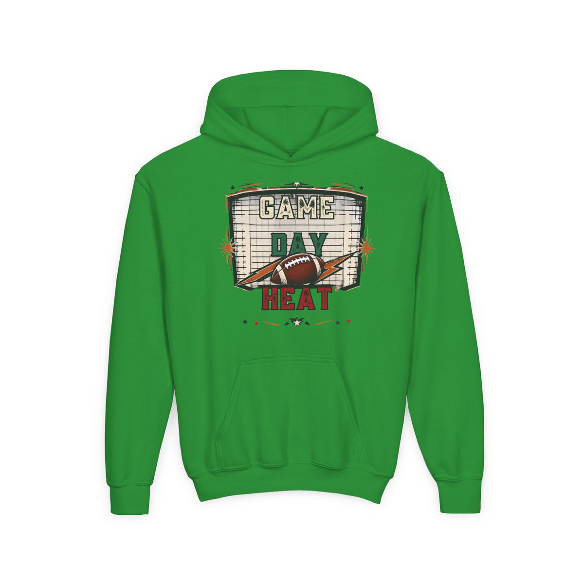 Youth Hoodie - "Game Day Heat" Football Personalized Back Name & Number