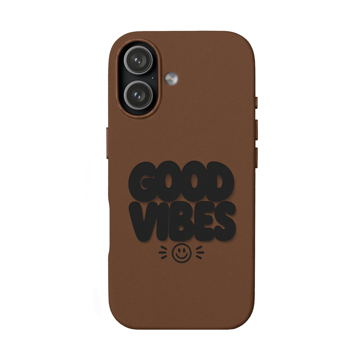 Good Vibes Engraved PU Leather Phone Case