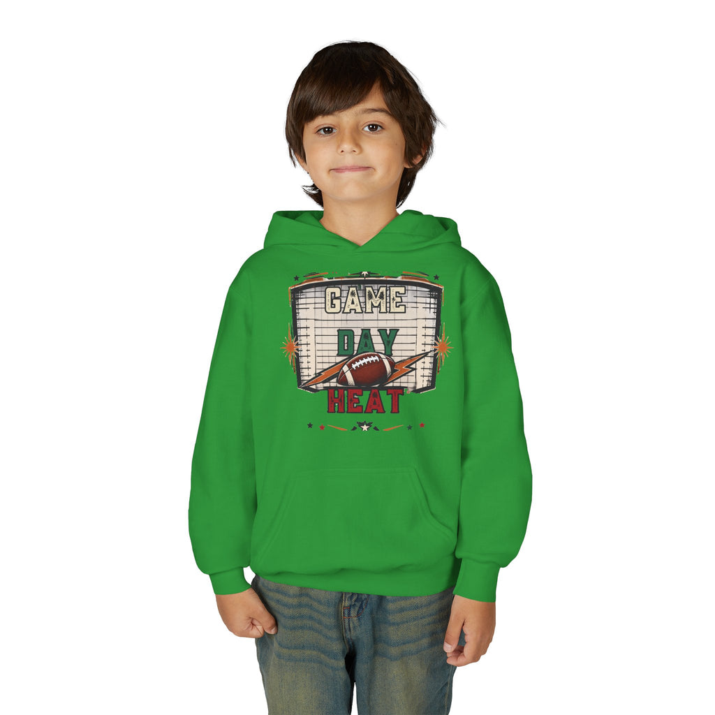 Youth Hoodie - "Game Day Heat" Football Personalized Back Name & Number