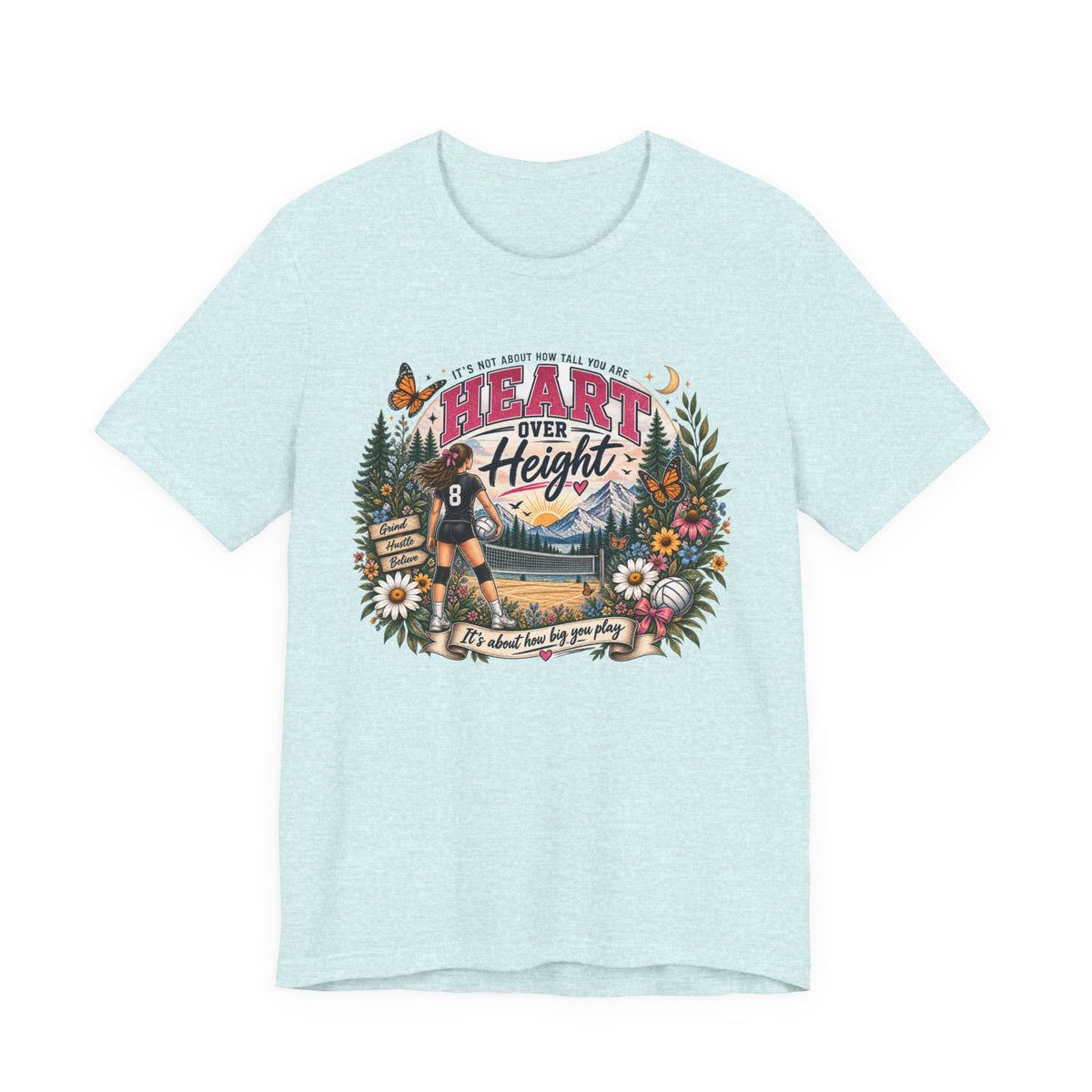 Heart Over Height Soccer T‑Shirt — Inspirational Women’s Soccer Tee