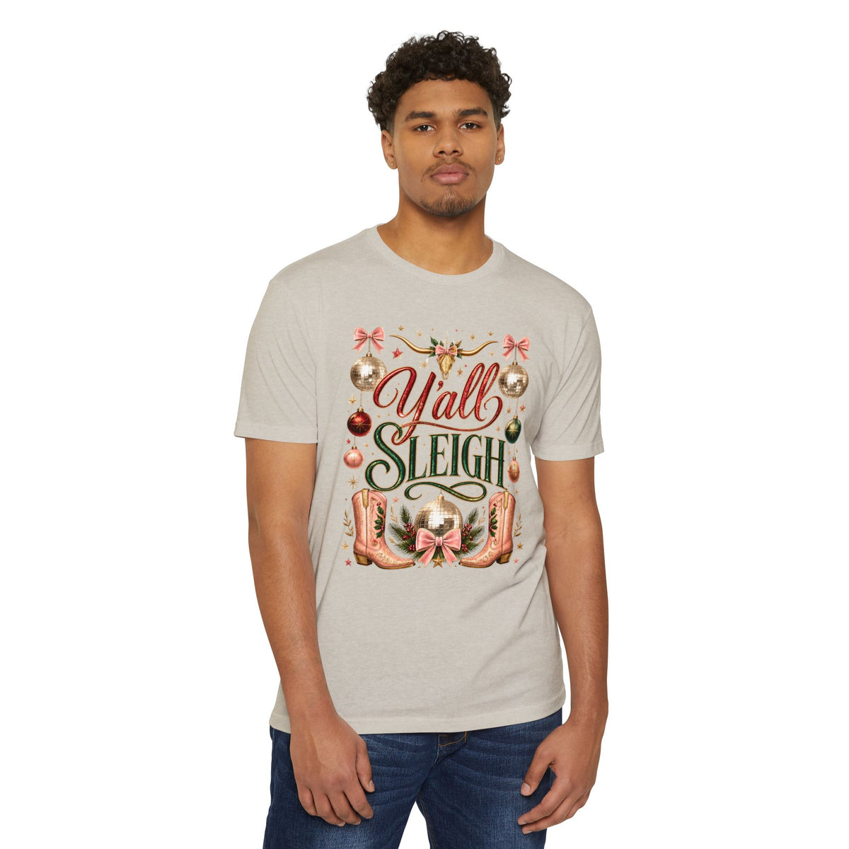 Y'all Sleigh Christmas T-Shirt — Southern Holiday Graphic Tee