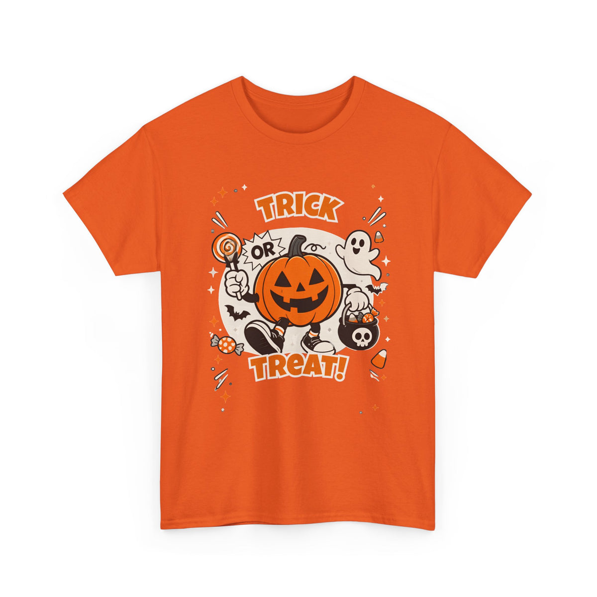 Halloween Trick or Treat T-Shirt — Cute Jack-o'-Lantern & Ghosts Tee