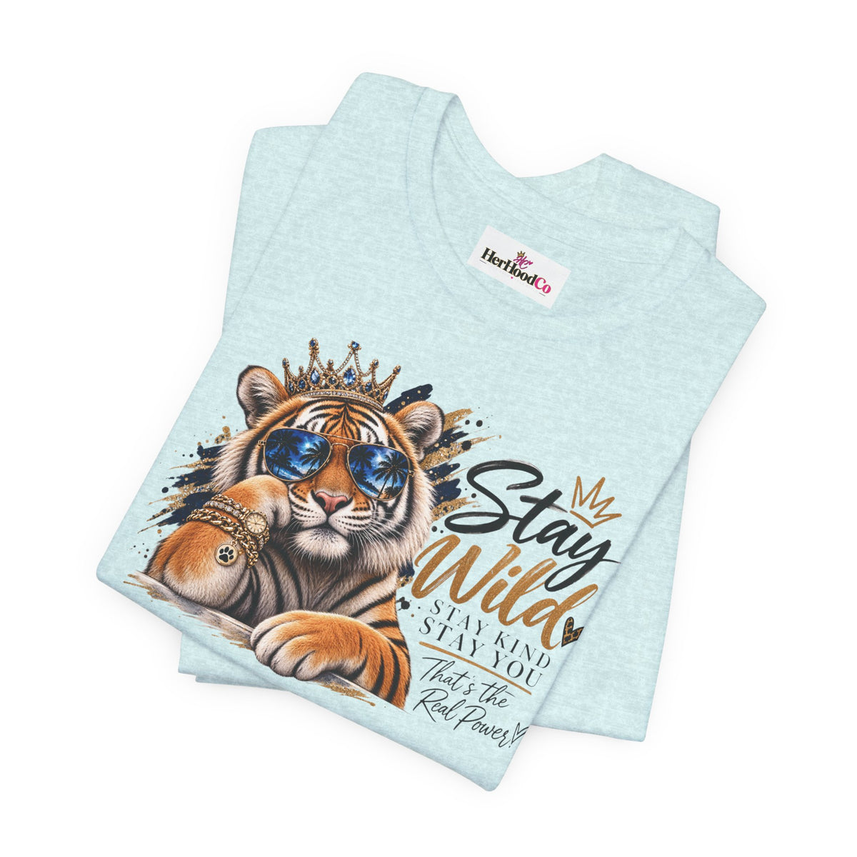 Tiger 'Stay Wild' Graphic Tee — Cute Crowned Tiger Illustration