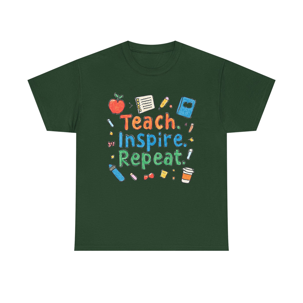 Teach Inspire Repeat T-Shirt — Cute Teacher Appreciation Tee