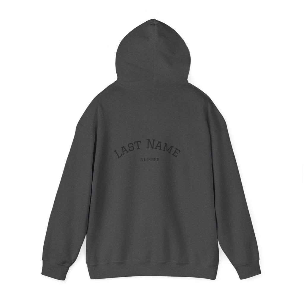 Volleyball Heart Hoodie – Personalized Last Name Back Print