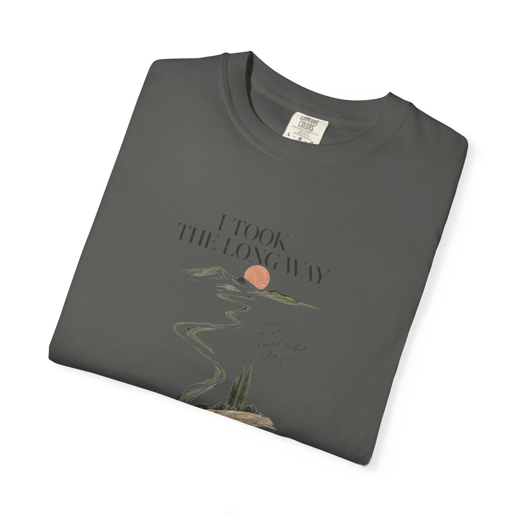 Vintage Roadmap T‑Shirt — "This Is The Long Way" Scenic Route Graphic