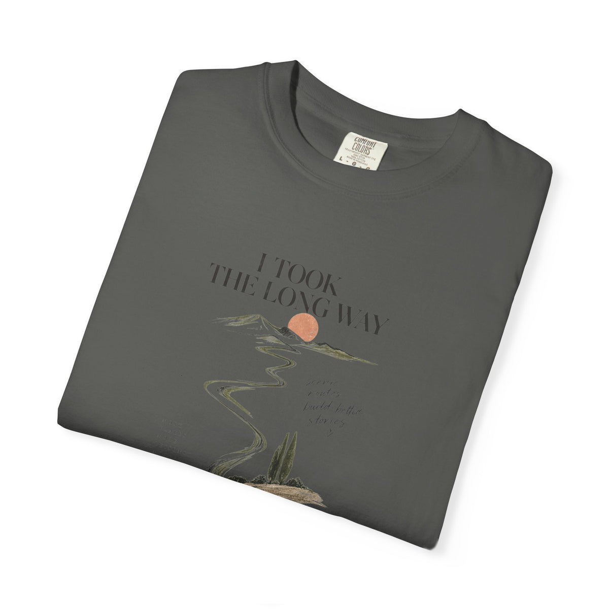 Vintage Roadmap T‑Shirt — "This Is The Long Way" Scenic Route Graphic