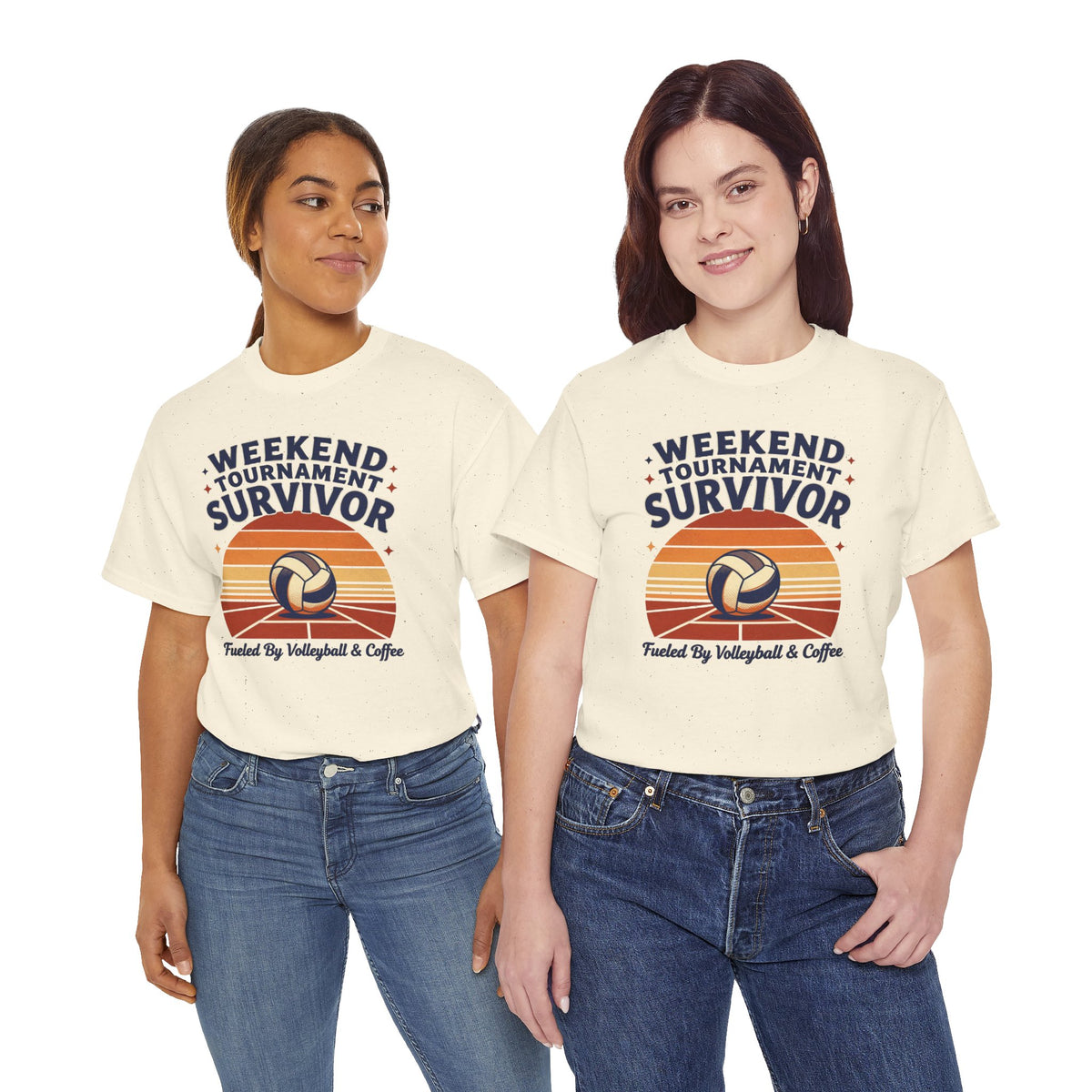Weekend Tournament Survivor Volleyball Tee — Fueled by Volleyball & Coffee
