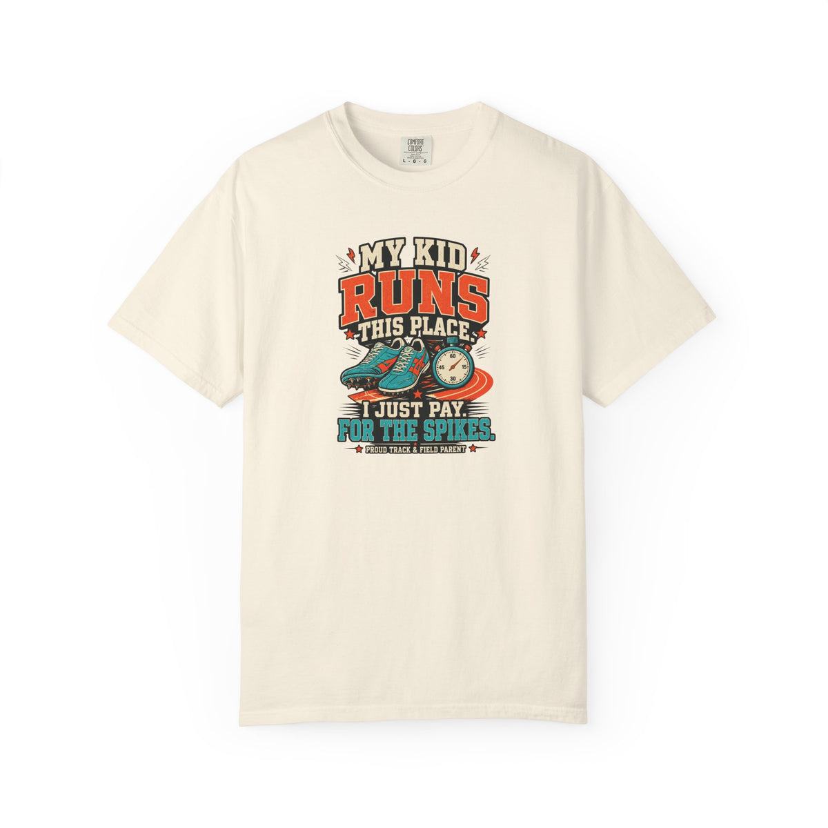 My Kid Runs This Place T-Shirt — Funny Parent Cross Country Mom Dad Tee