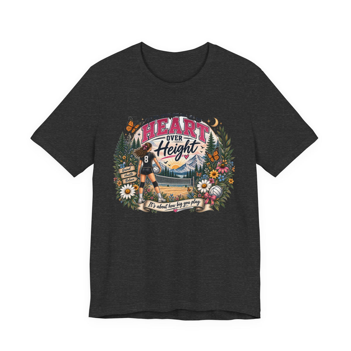 Heart Over Height Soccer T‑Shirt — Inspirational Women’s Soccer Tee