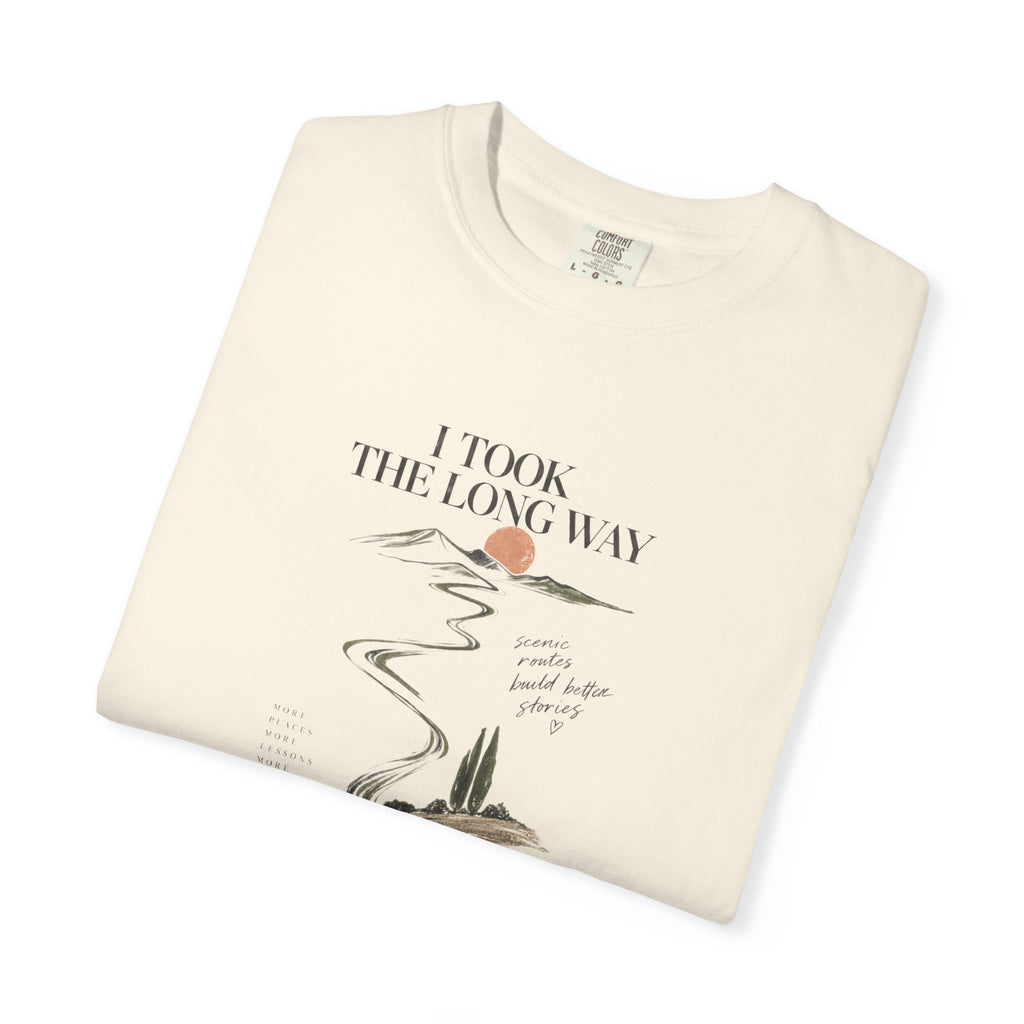 Vintage Roadmap T‑Shirt — "This Is The Long Way" Scenic Route Graphic