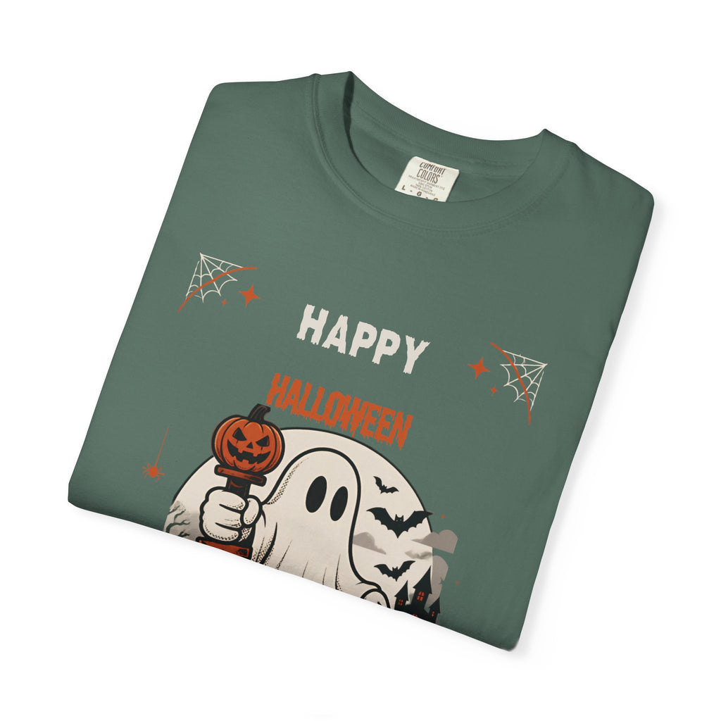 Halloween Ghost T-Shirt — Happy Halloween Cute Pumpkin & Tombstone Design