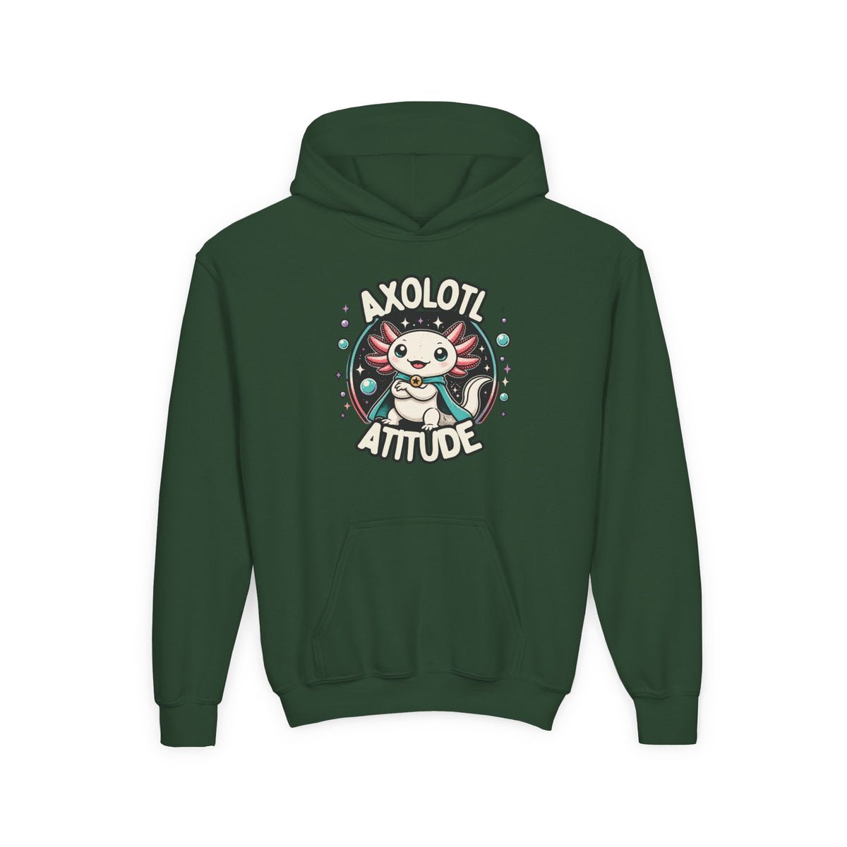 Axolotl Attitude Youth Hoodie — Cute Axolotl Kids Pullover