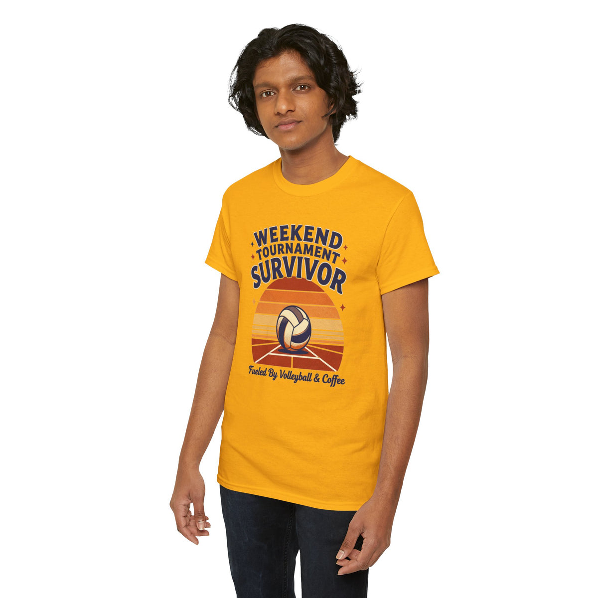 Weekend Tournament Survivor Volleyball Tee — Fueled by Volleyball & Coffee