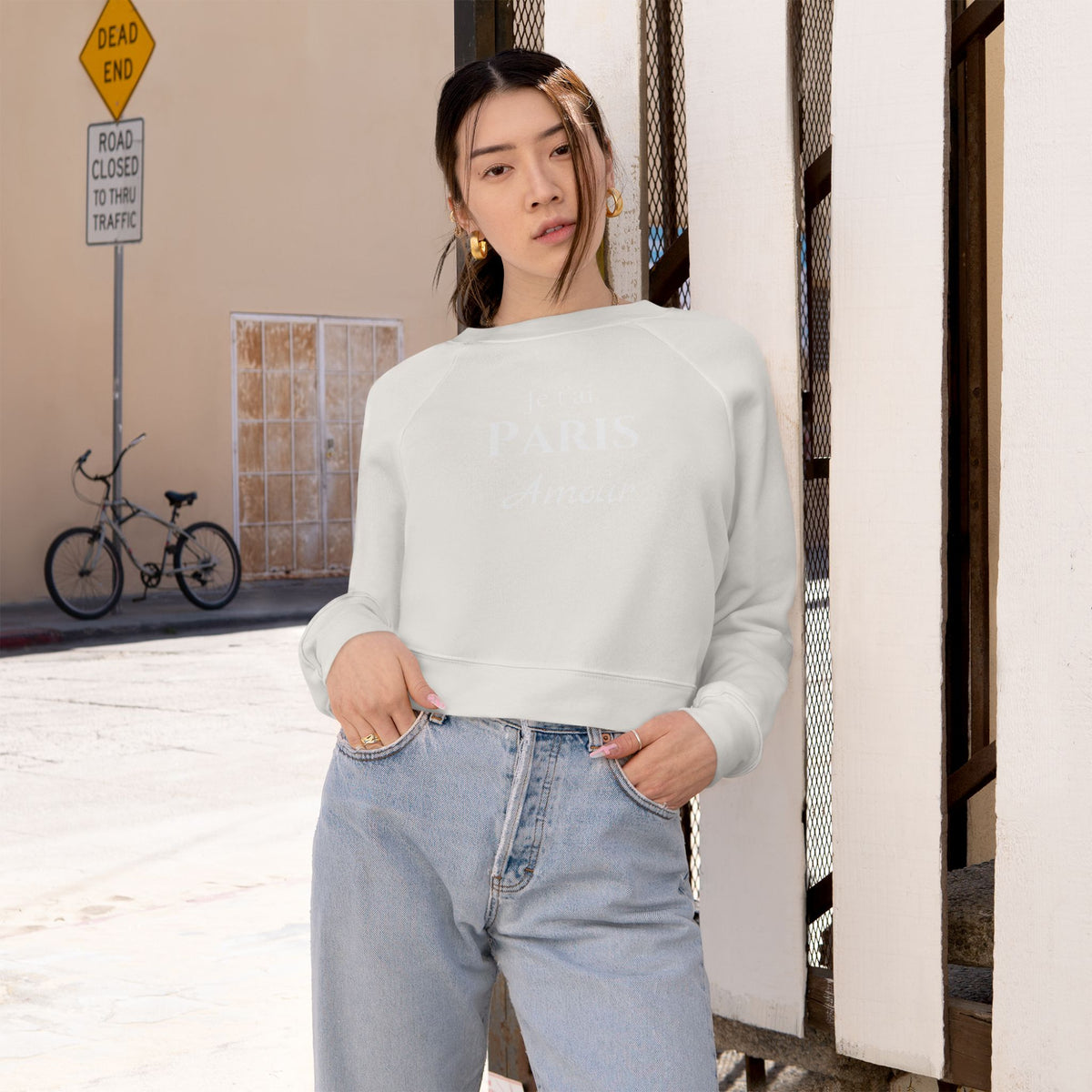Cropped Pullover — 'Fun Vibes' Colorful Retro Graphic
