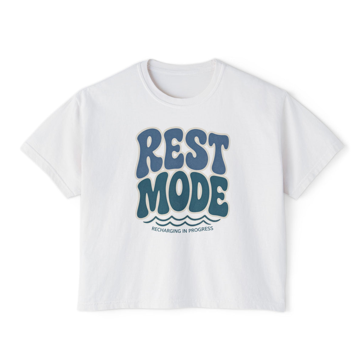 Rest Mode Women's Boxy Tee — Relaxed Graphic T-Shirt