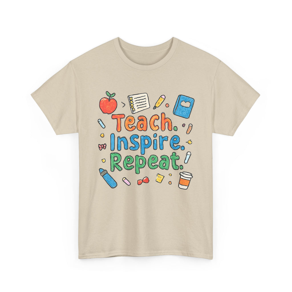 Teach Inspire Repeat T-Shirt — Cute Teacher Appreciation Tee
