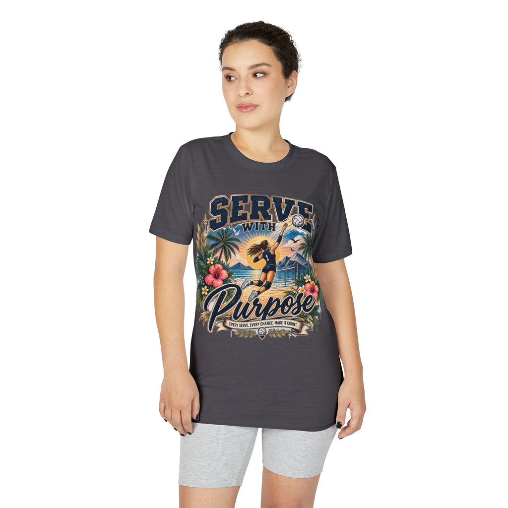 Serve With Purpose Volleyball T-Shirt — Inspirational Beach Vibes Athletic Tee