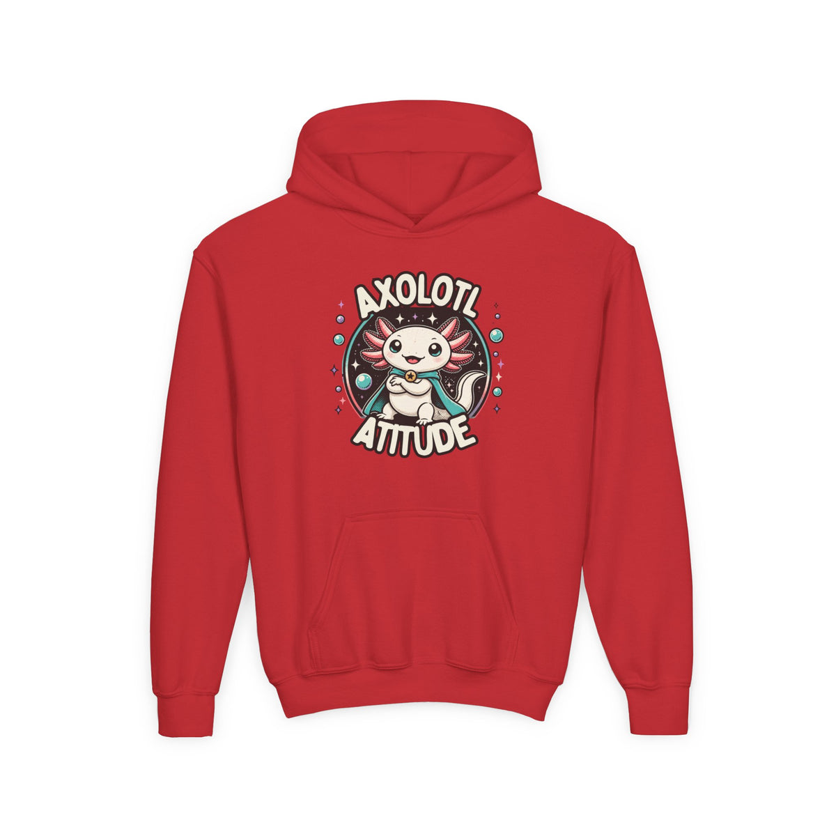 Axolotl Attitude Youth Hoodie — Cute Axolotl Kids Pullover