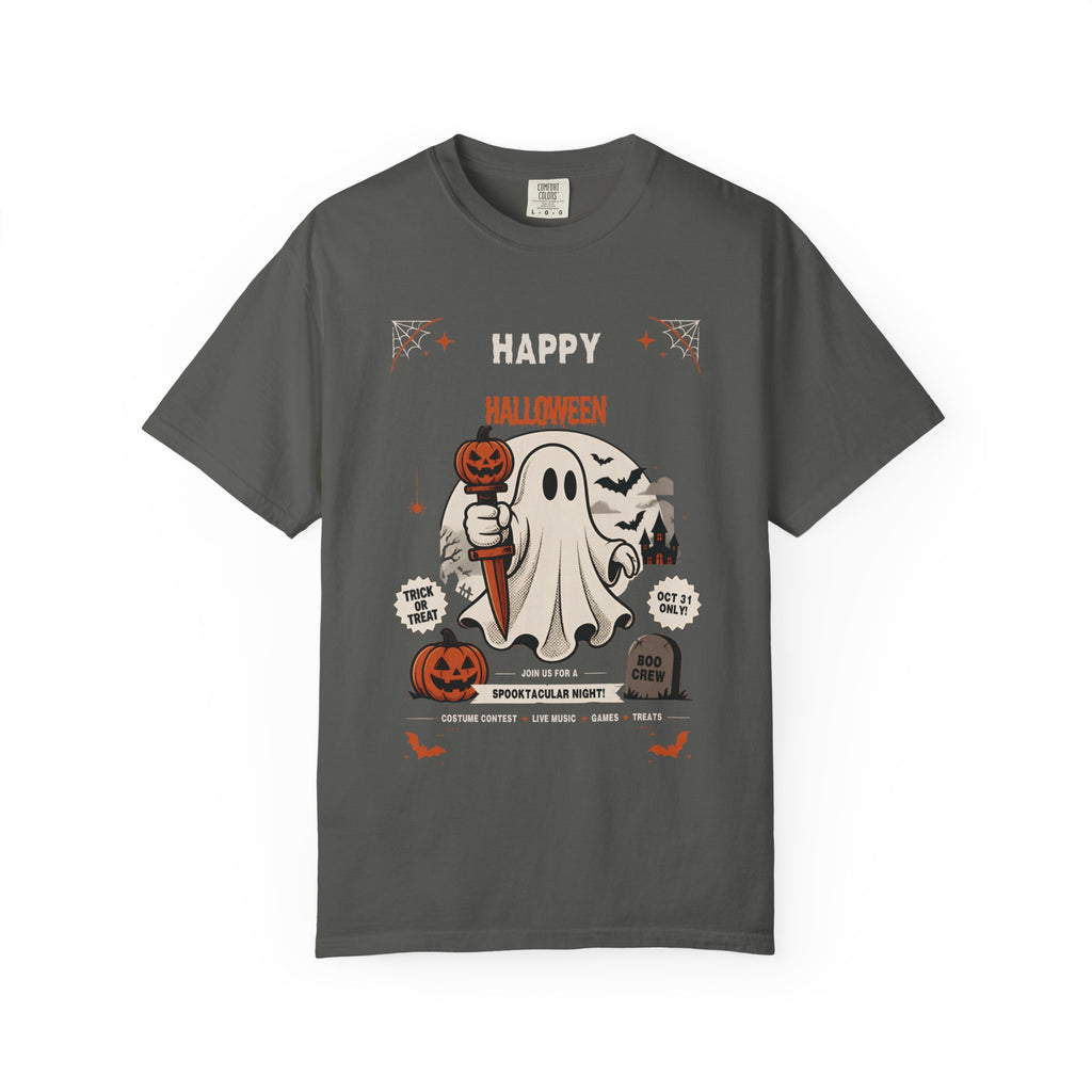 Halloween Ghost T-Shirt — Happy Halloween Cute Pumpkin & Tombstone Design