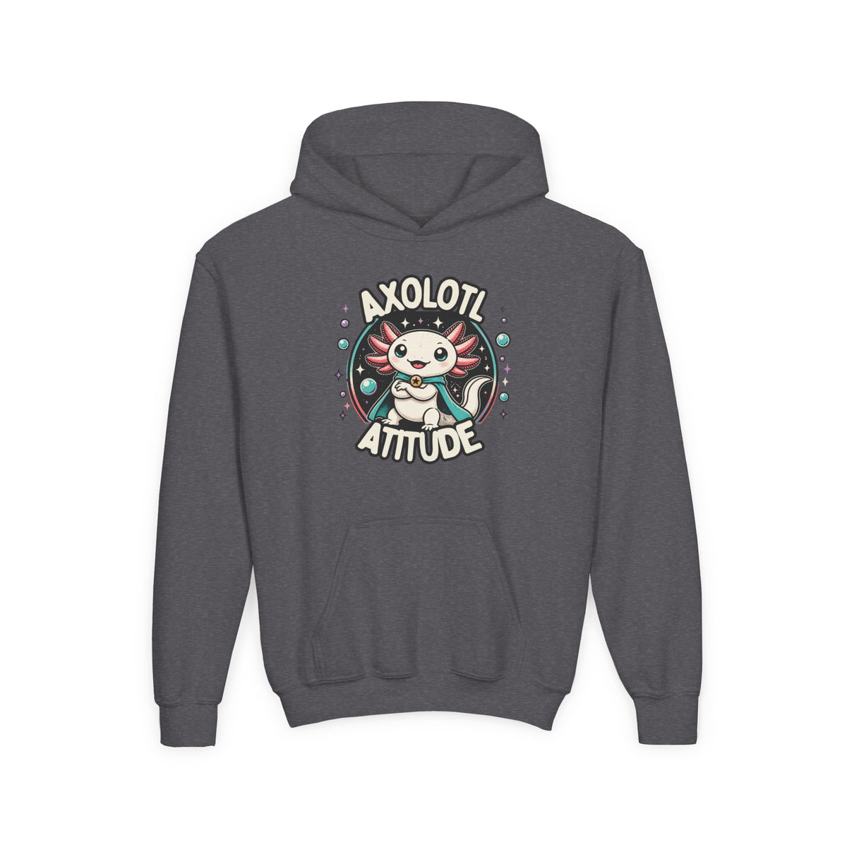 Axolotl Attitude Youth Hoodie — Cute Axolotl Kids Pullover