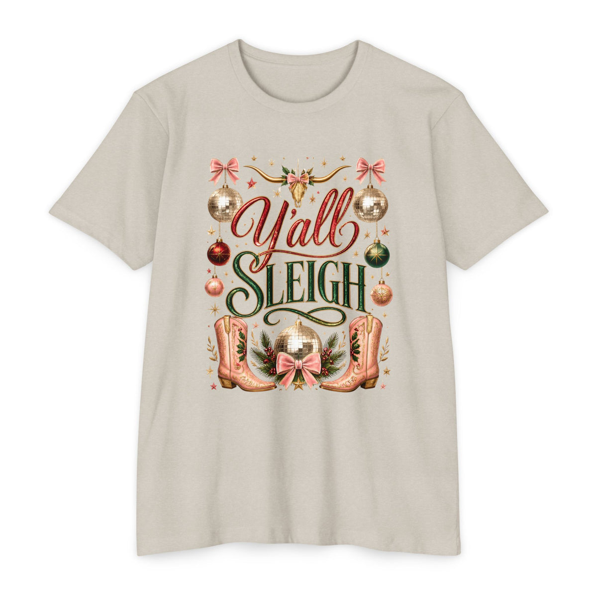 Y'all Sleigh Christmas T-Shirt — Southern Holiday Graphic Tee