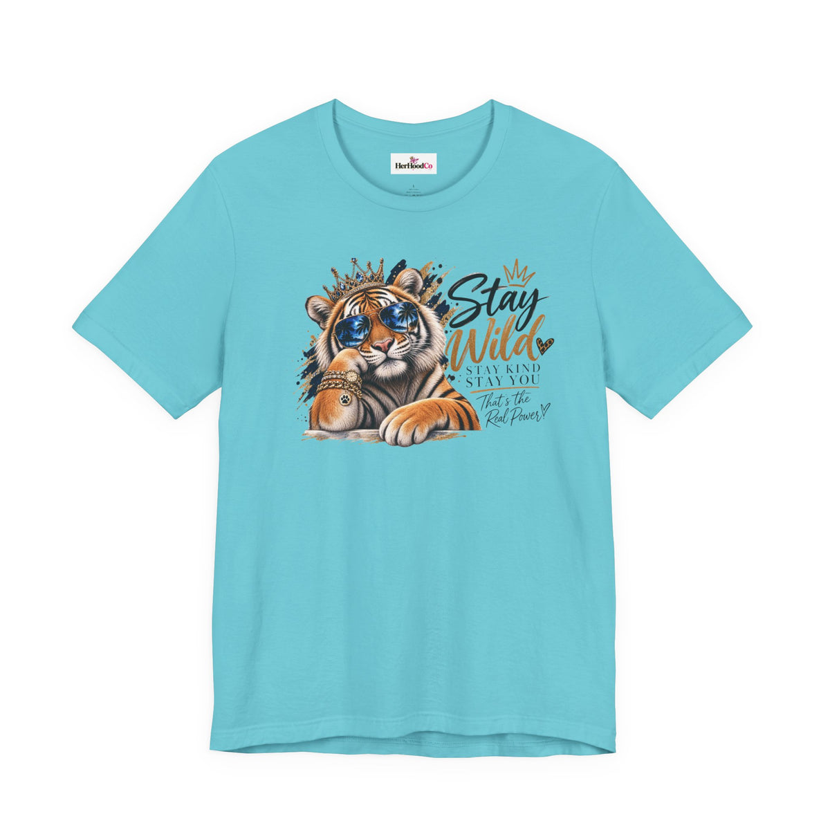 Tiger 'Stay Wild' Graphic Tee — Cute Crowned Tiger Illustration
