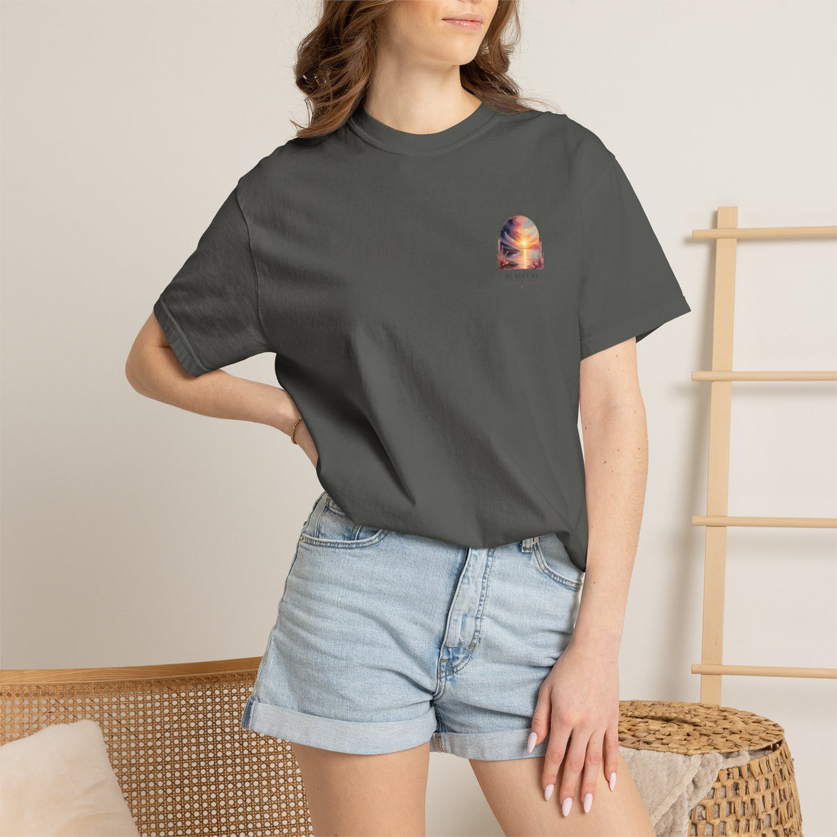 Faith Sunrise T-Shirt — "He Kept Me" Inspirational Graphic Tee