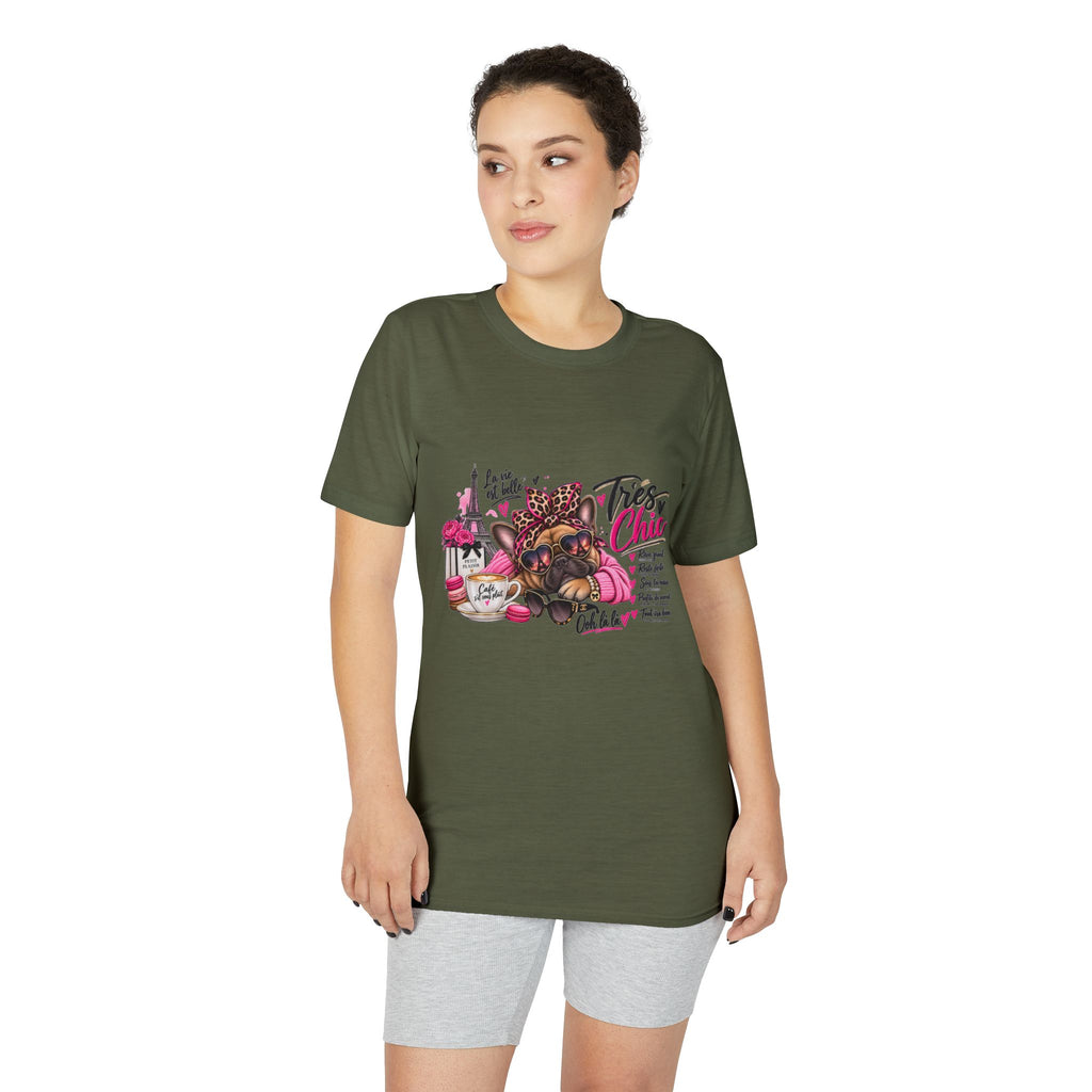 French Bulldog Glam Tee – "Tires Chic" Pink Leopard Spa Design