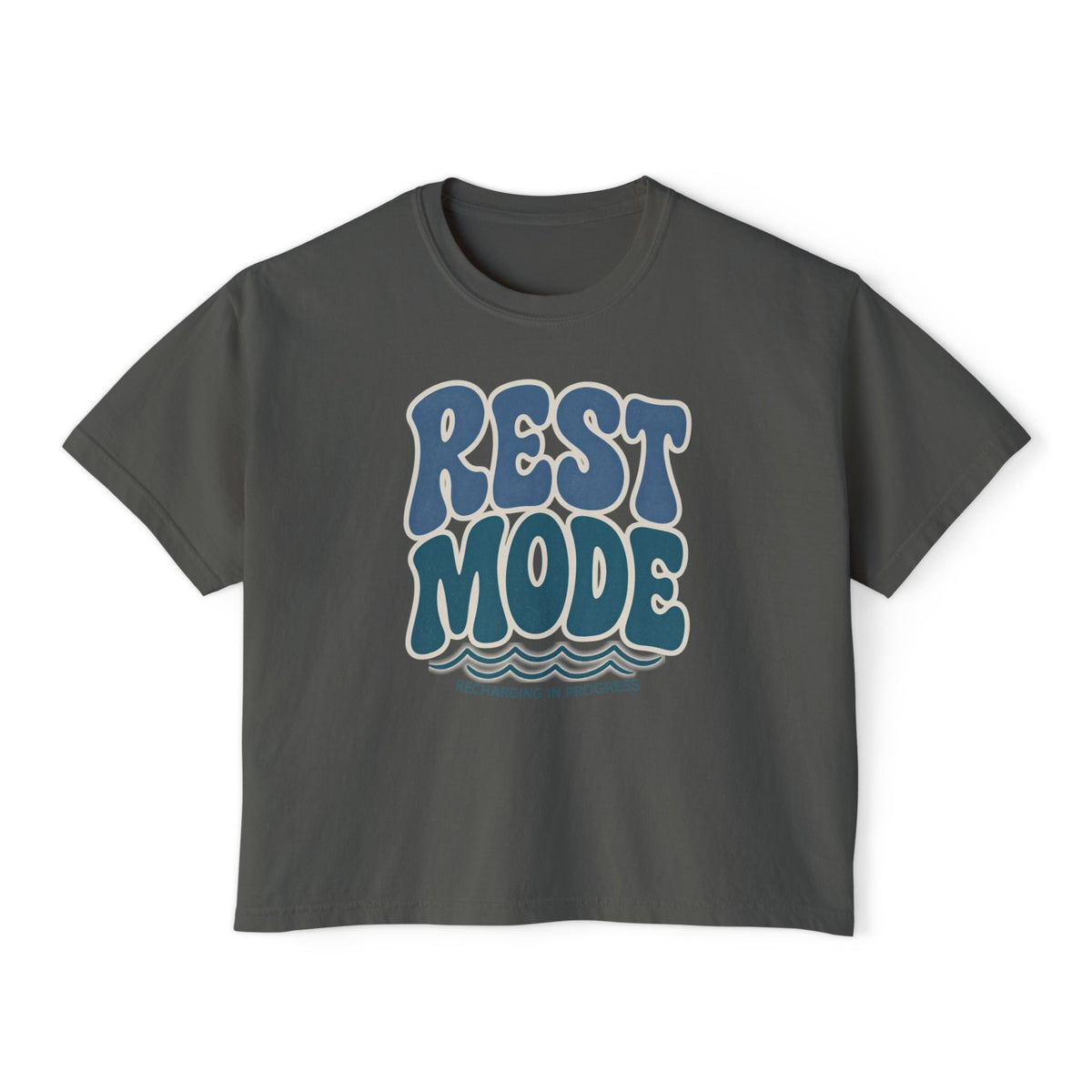 Rest Mode Women's Boxy Tee — Relaxed Graphic T-Shirt