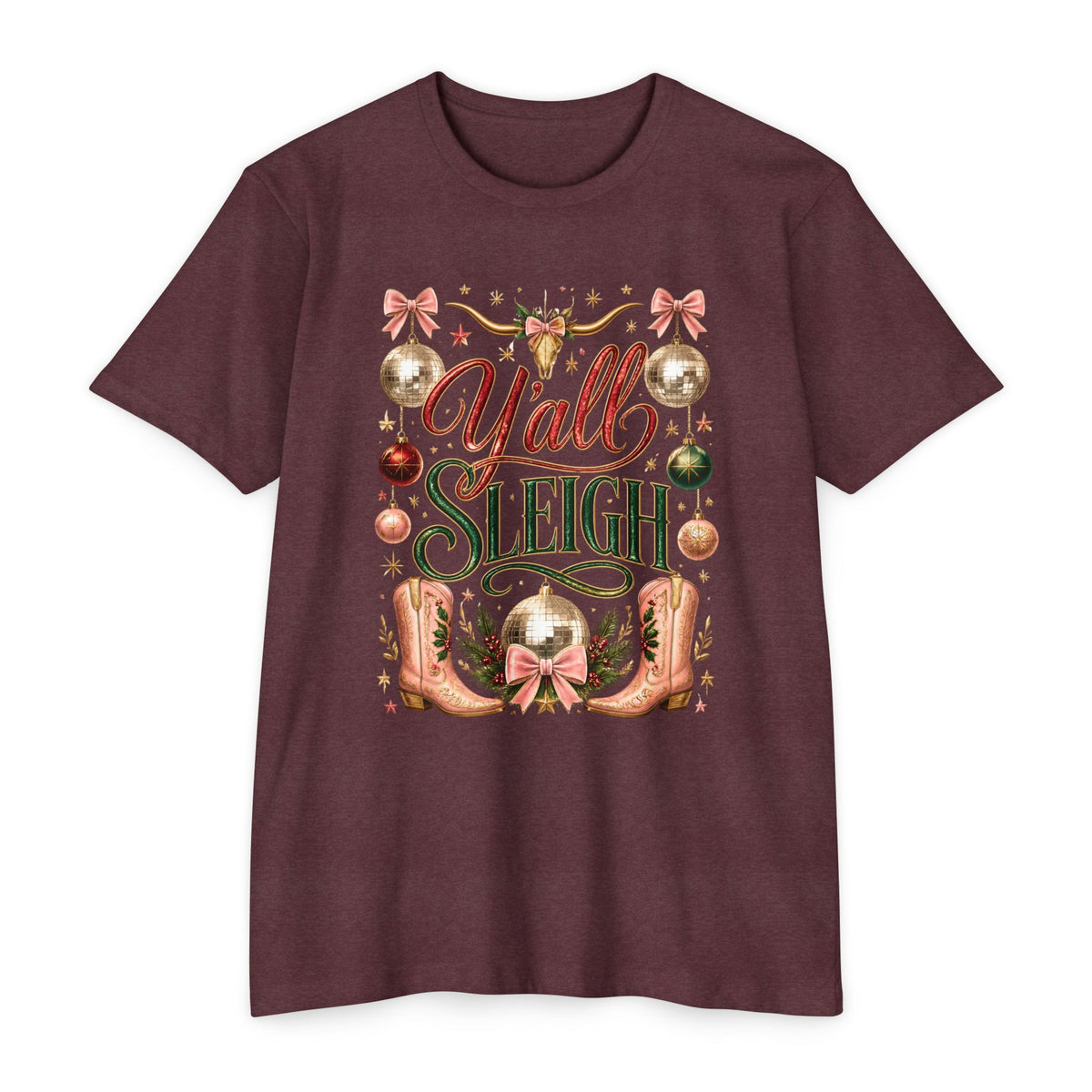 Y'all Sleigh Christmas T-Shirt — Southern Holiday Graphic Tee