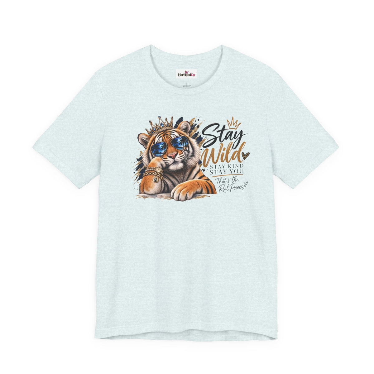 Tiger 'Stay Wild' Graphic Tee — Cute Crowned Tiger Illustration