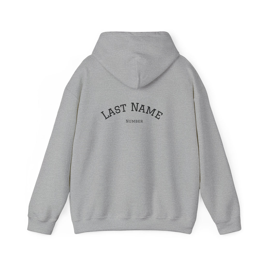 Volleyball Heart Hoodie – Personalized Last Name Back Print