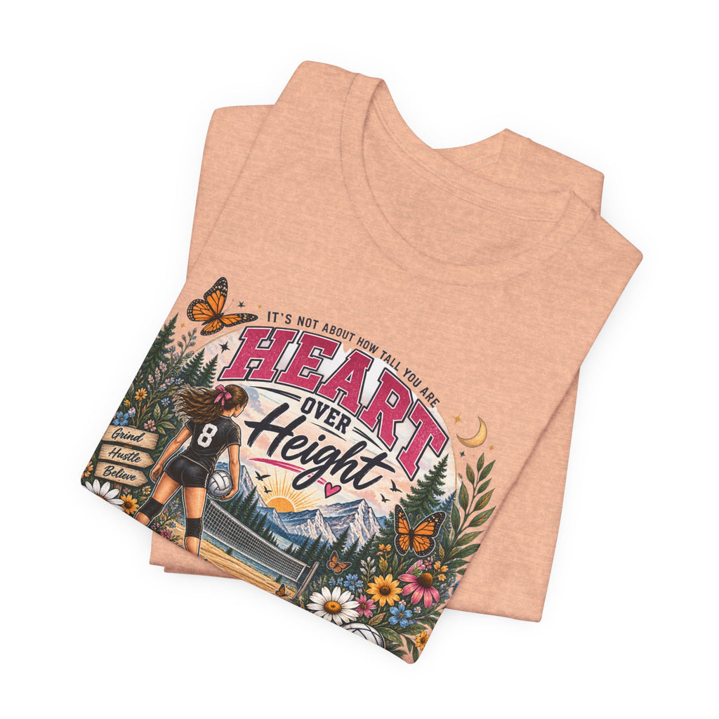 Heart Over Height Soccer T‑Shirt — Inspirational Women’s Soccer Tee