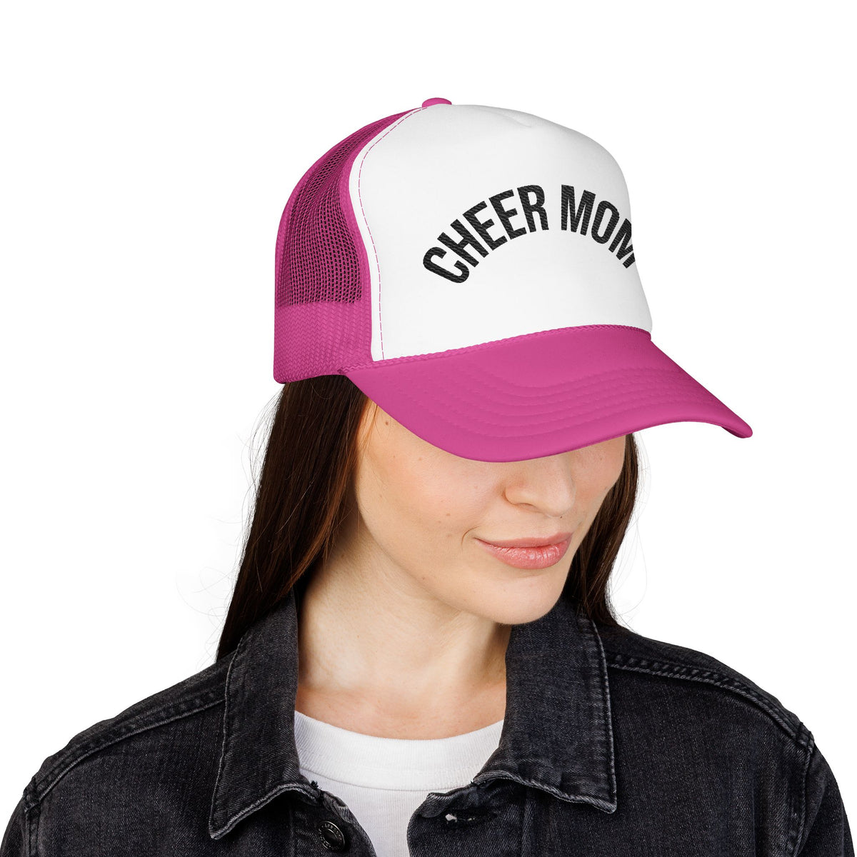 Cheer Mom Foam Trucker Hat — Pom-Proud Cheerleading Mom Cap