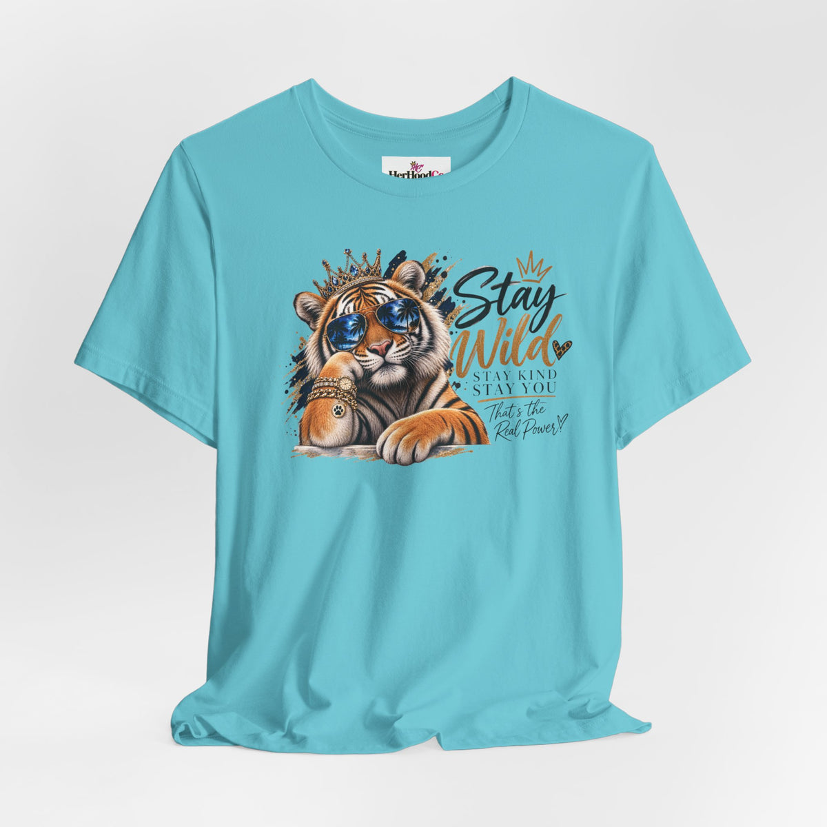 Tiger 'Stay Wild' Graphic Tee — Cute Crowned Tiger Illustration