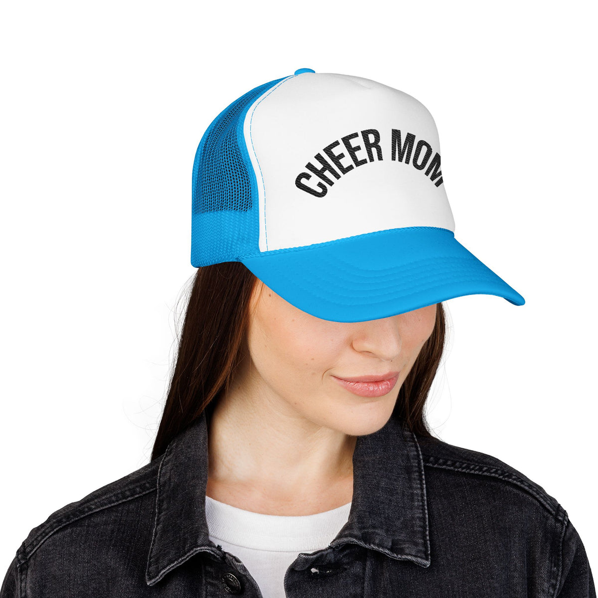 Cheer Mom Foam Trucker Hat — Pom-Proud Cheerleading Mom Cap